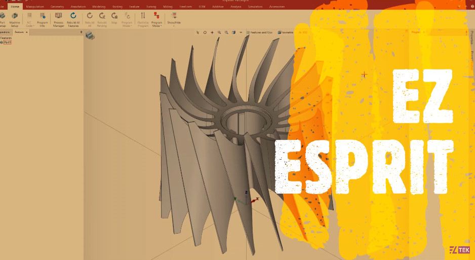 Cắt dây Wire EDM cánh quạt impeller trên Esprit